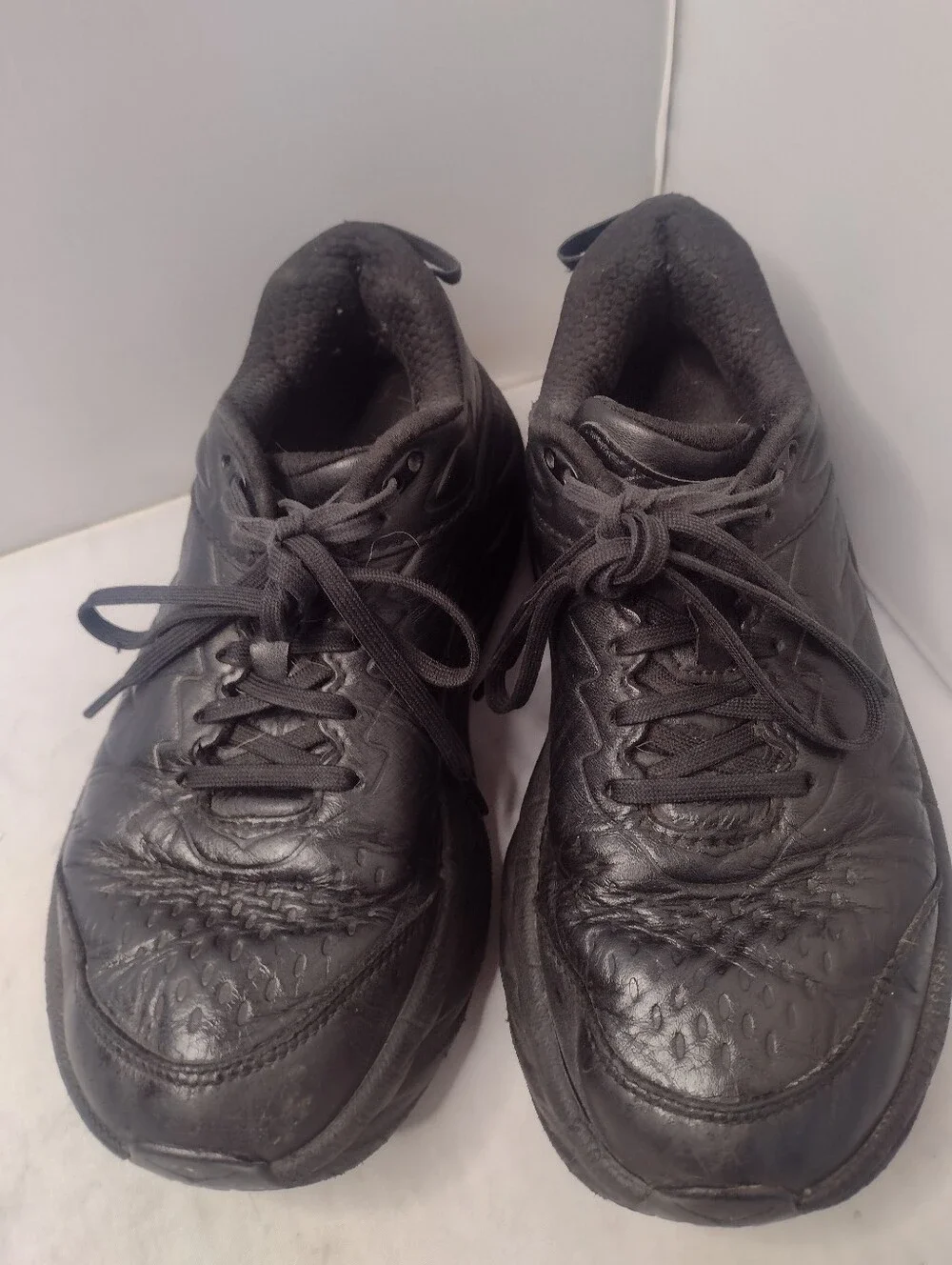 Hoka One One Bondi SR Women's Size US 7 Triple Black Leather Sneaker Shoes A21